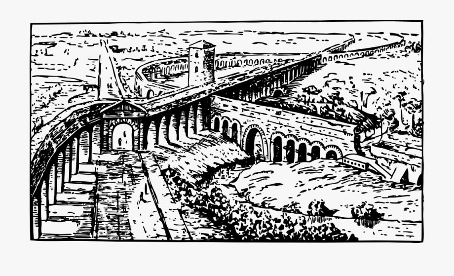 This Free Clip Arts Design Of Roman Aqueducts.