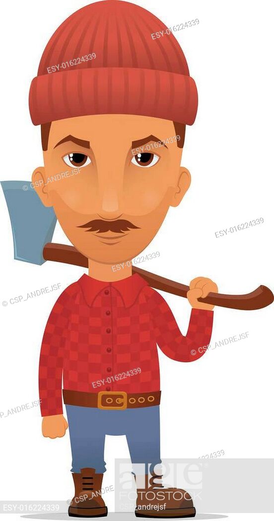 Cartoon lumberjack, Stock Vector, Vector And Low Budget.