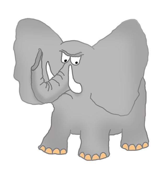 Angry elephant clipart.