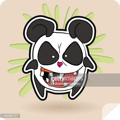 angry panda Clipart Image.