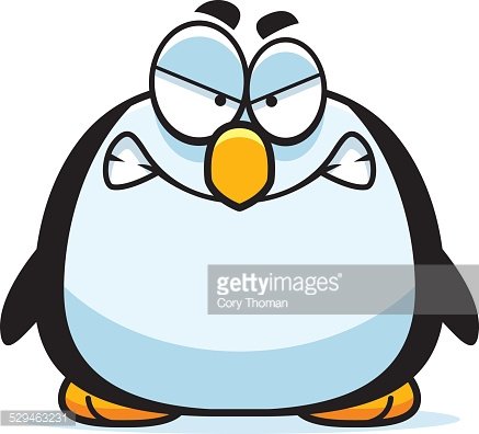 Angry Little Penguin Clipart Image.