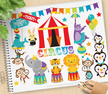 Animals At The Circus Clipart.