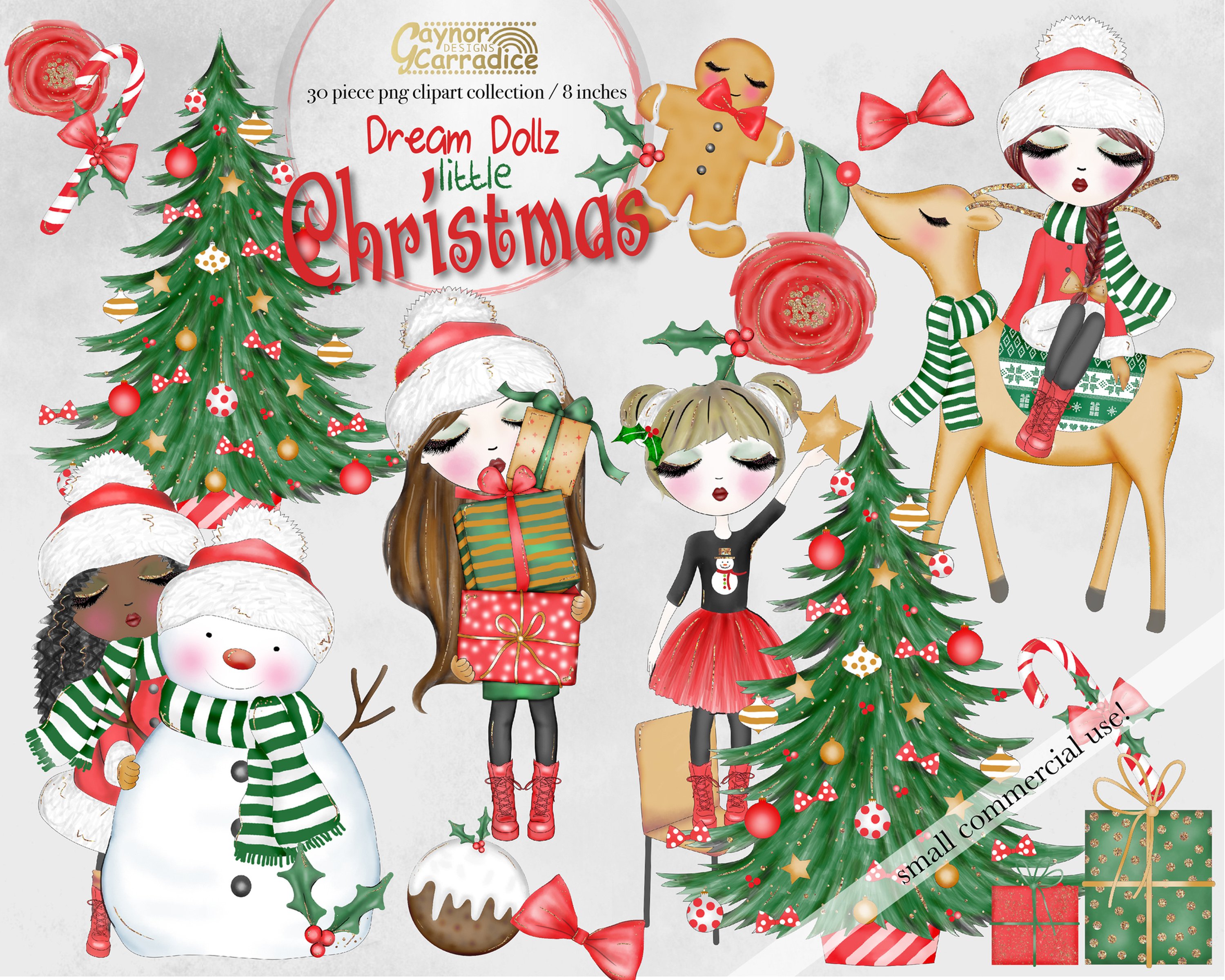 Dream Dollz Little Christmas clipart collection.