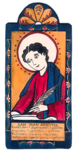 Details about SAN JUAN ST JOHN APOSTLE WRITERS PRINTERS PAINTERS WOOD  POCKET RETABLO 49.