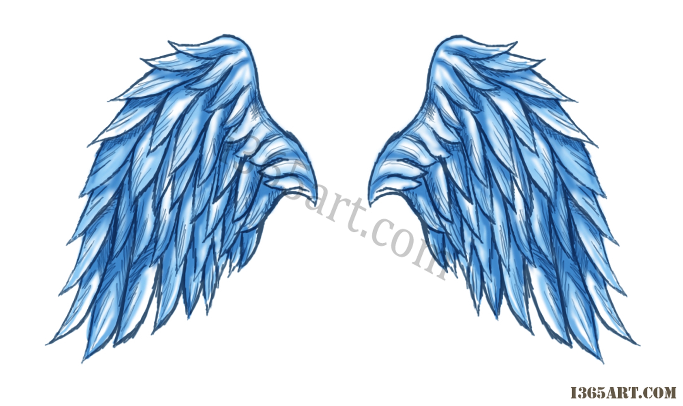 Angel Wing Drawing Tutorial at GetDrawings.com.