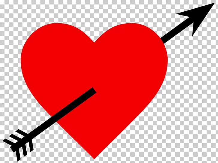 Heart Arrow Love , Penetrated love PNG clipart.