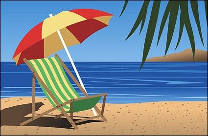 Beach Scene Clip Art.