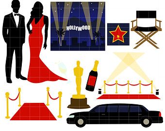 Hollywood Awards Night Gala Digital Clip Art for.