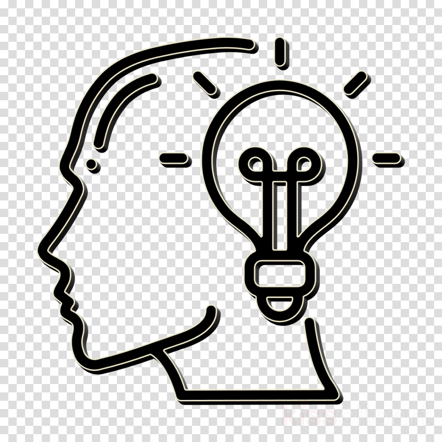 Brain icon Idea icon Human mind icon clipart.