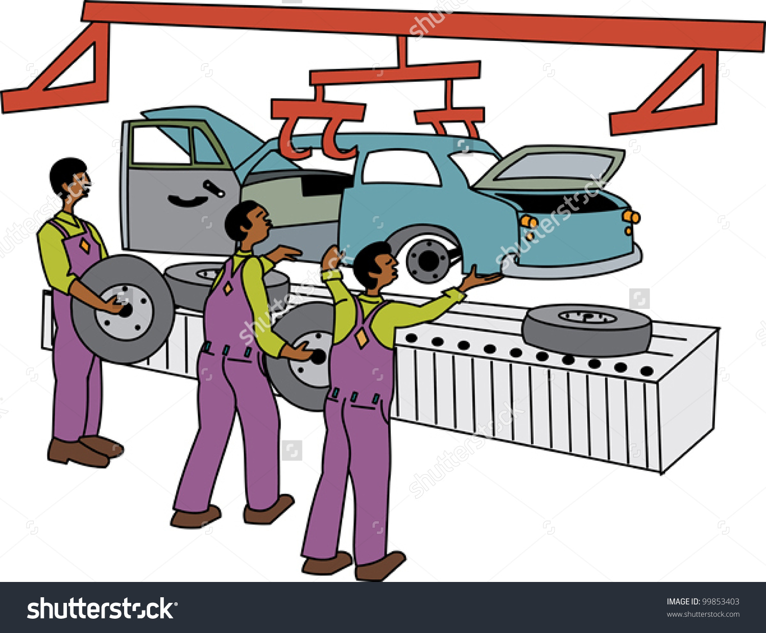 Assemble car clipart.