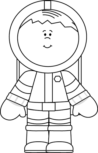 Space suit outline clipart.