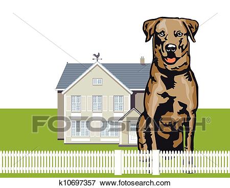 Attentive watchdog Clip Art.