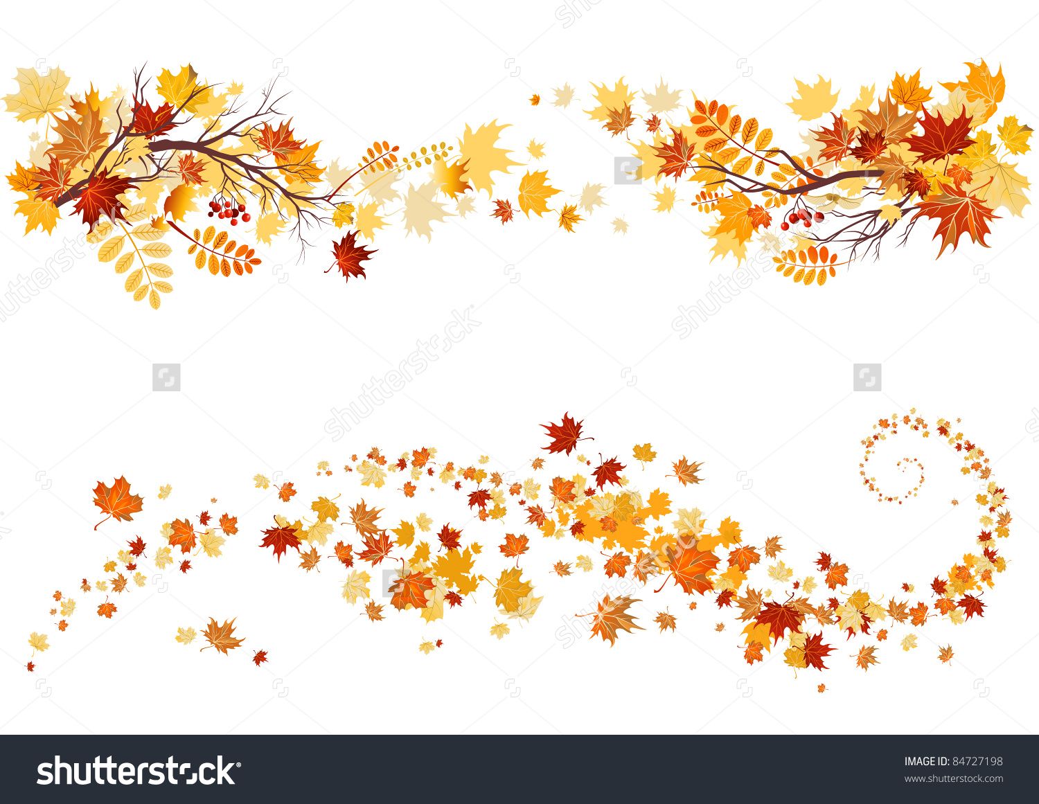 Autumn Leaves Border Stock Vector Illustration 84727198.