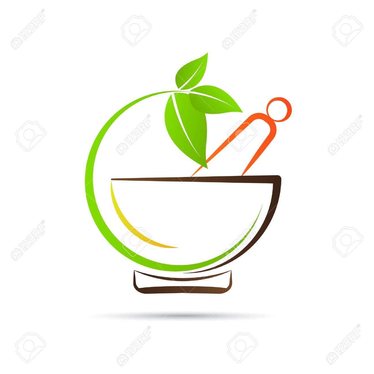 Mortar And Pestle Vector Design Represents Herbal Medicine.