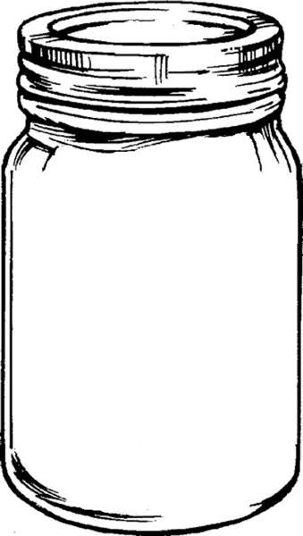 Free mason jar tempplates an ink drawing of a mason jar.