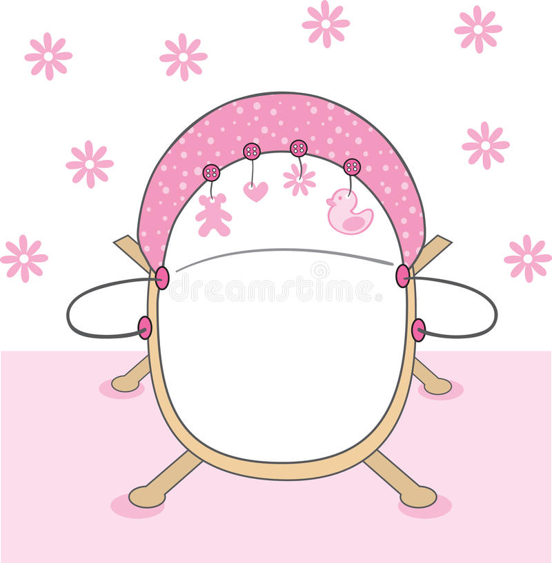 Baby Girl Crib Stock Illustrations.