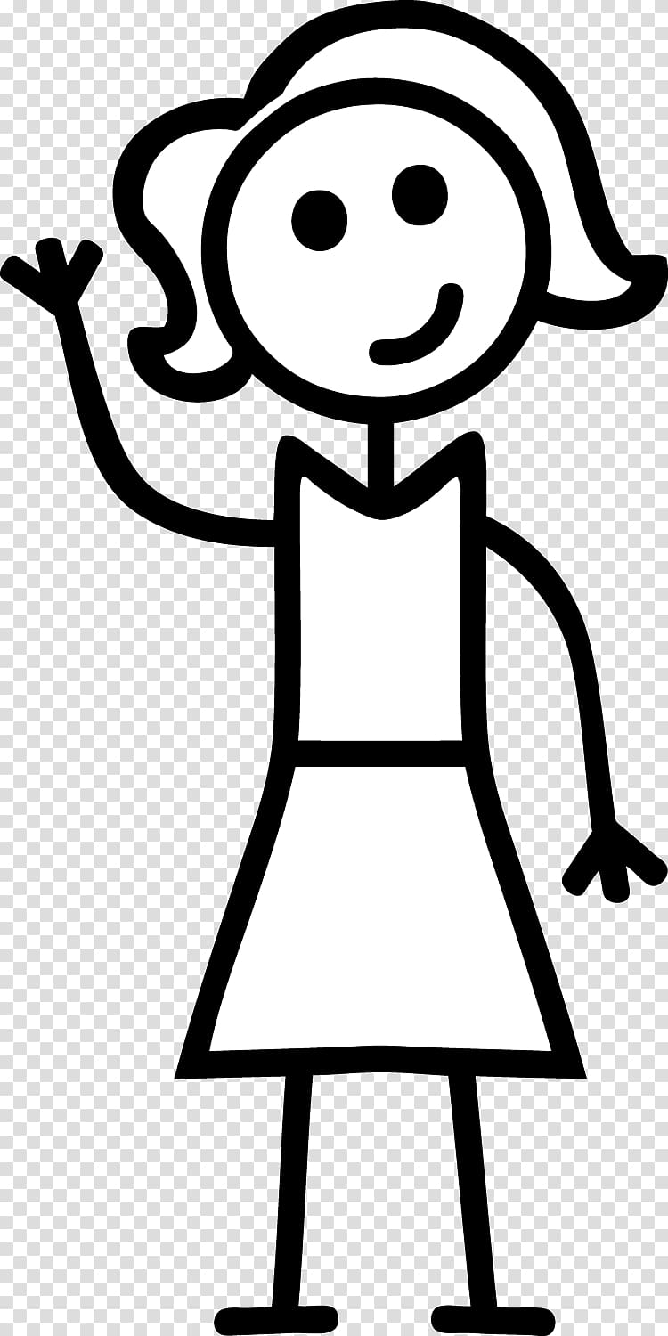 Dressed woman , Stick figure Female Woman Child , Stick Girl.