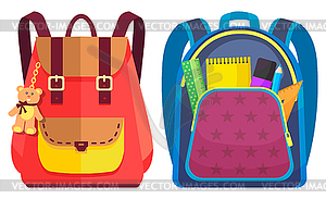 Colored School Backpack Back to School.