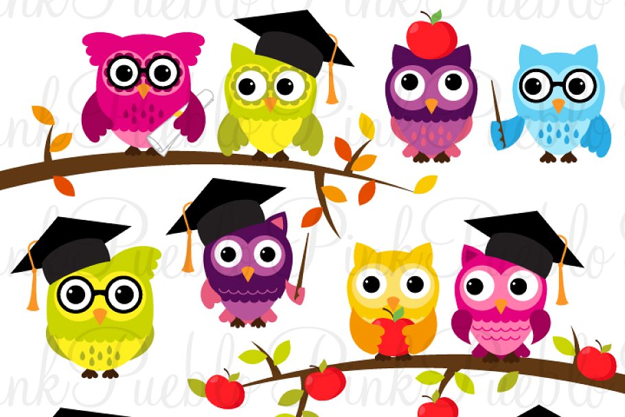 Back to School Owl Clipart & Vectors.