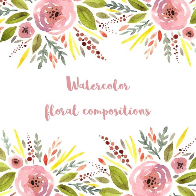 Cute floral background, watercolor style Free Vector in 2019.