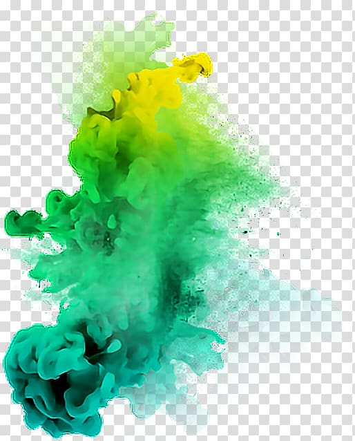 Green and yellow dust illustration, Smoke PicsArt Studio.