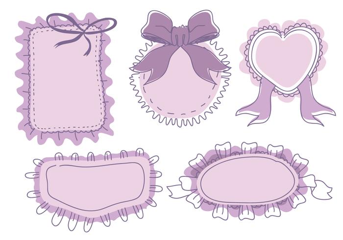 Banner Frame Frills Ornament Hand Drawn Vector.