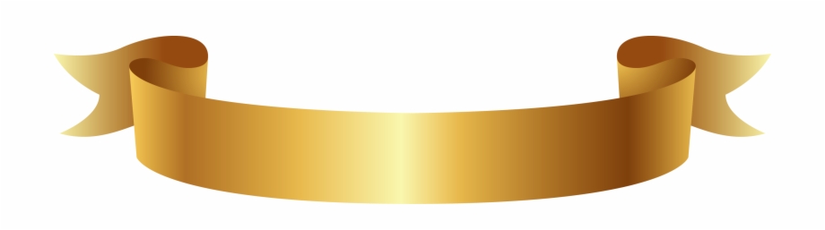 Golden Ribbon Banner Png Clipart.