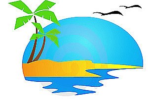 Palm Tree Beach Clipart.