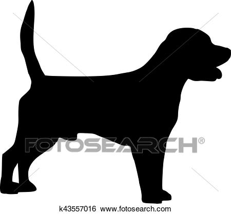 Beagle dog silhouette Clip Art.