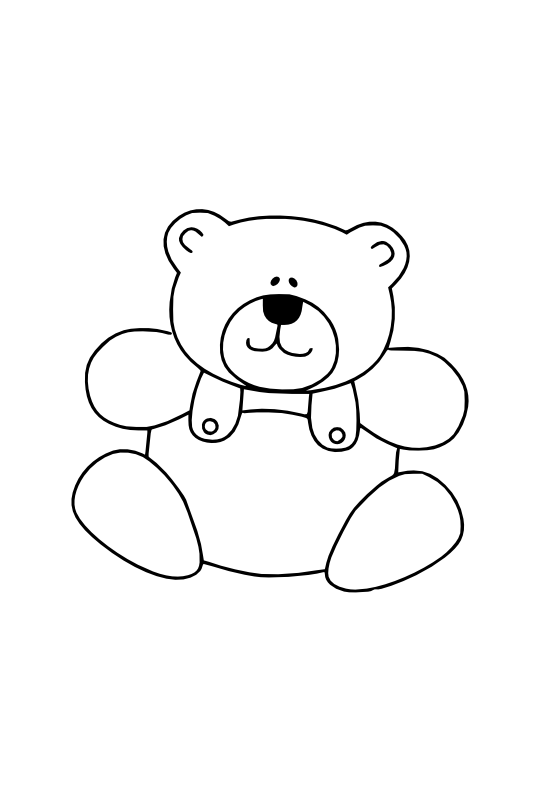 gustavorezende teddy bear black white line art.