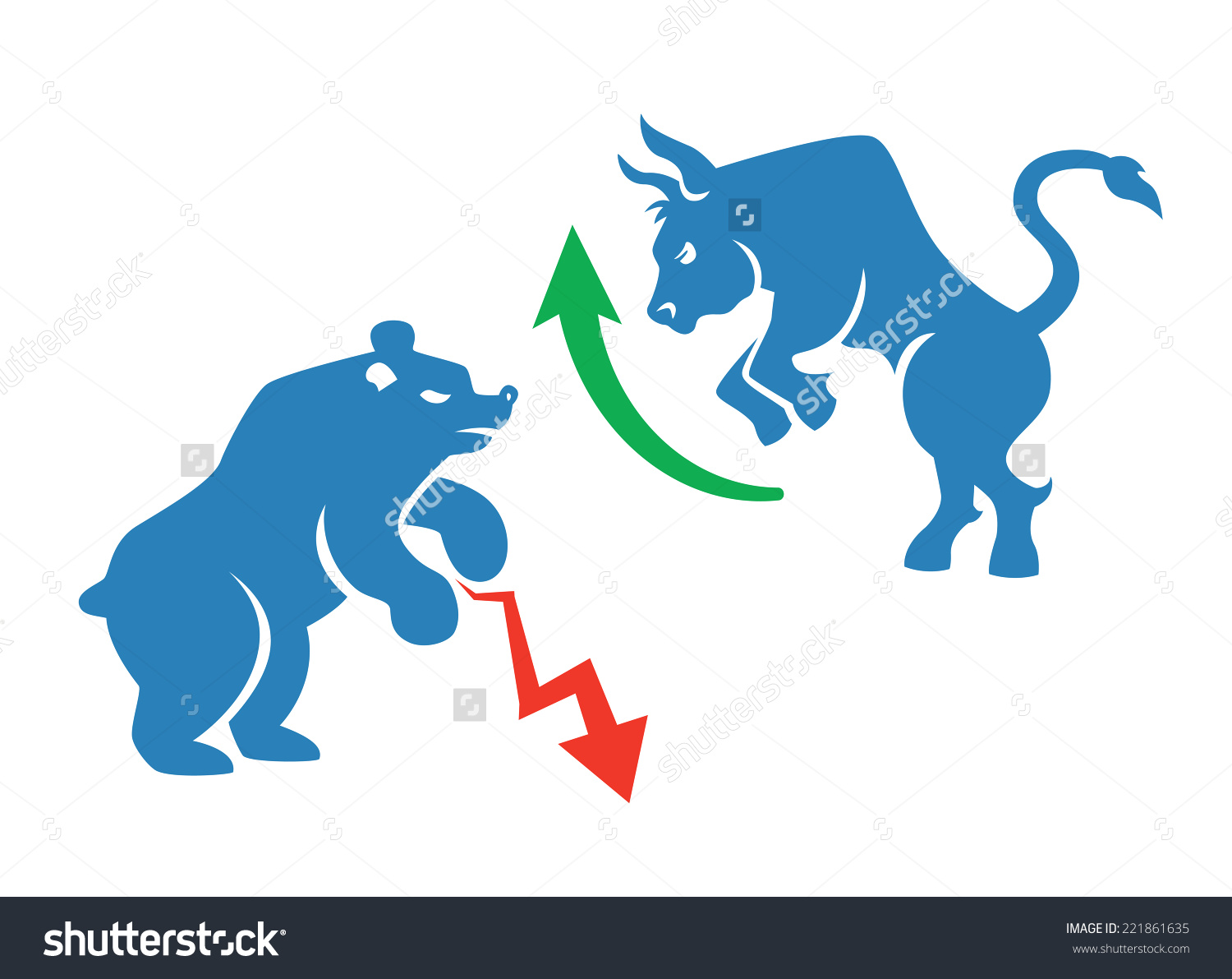 Vector Stock Market Icons Bear Bull Stock Vector 221861635.