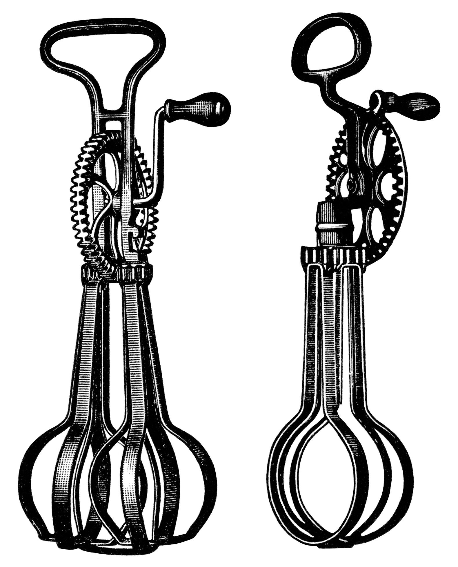 antique food mixer image, free black and white clip art.