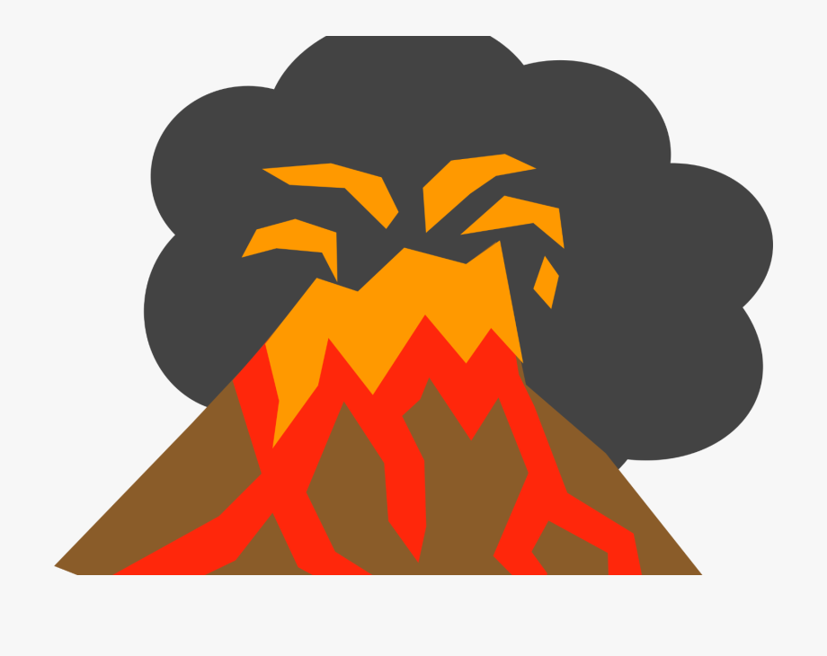 Transparent Background Volcano Eruption Clipart.