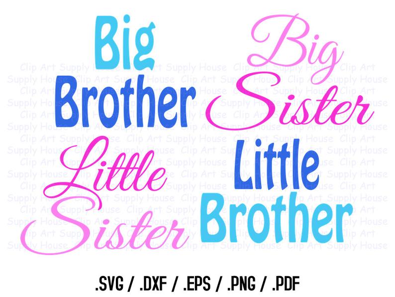 Big Brother, Big Sister, Little Brother, Little Sister, SVG Art, SVG  Clipart, Silhouette Studio, Cricut Design, Brother Scan, Scal.