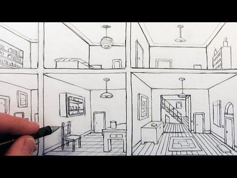 How to Draw a Room in One Point Perspective: A Bird\'s Eye.