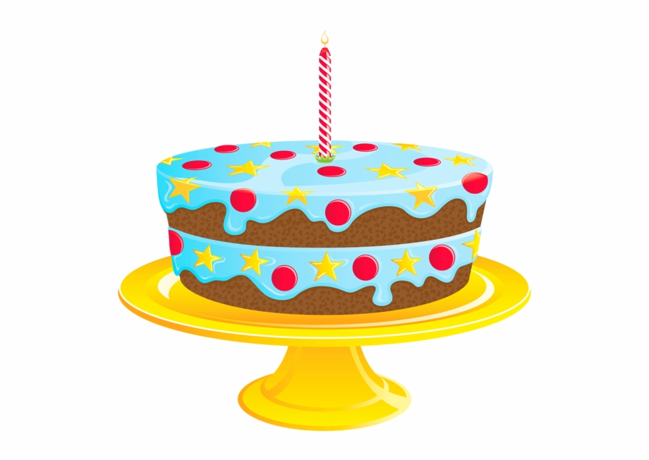 Blue Birthday Cake Png.