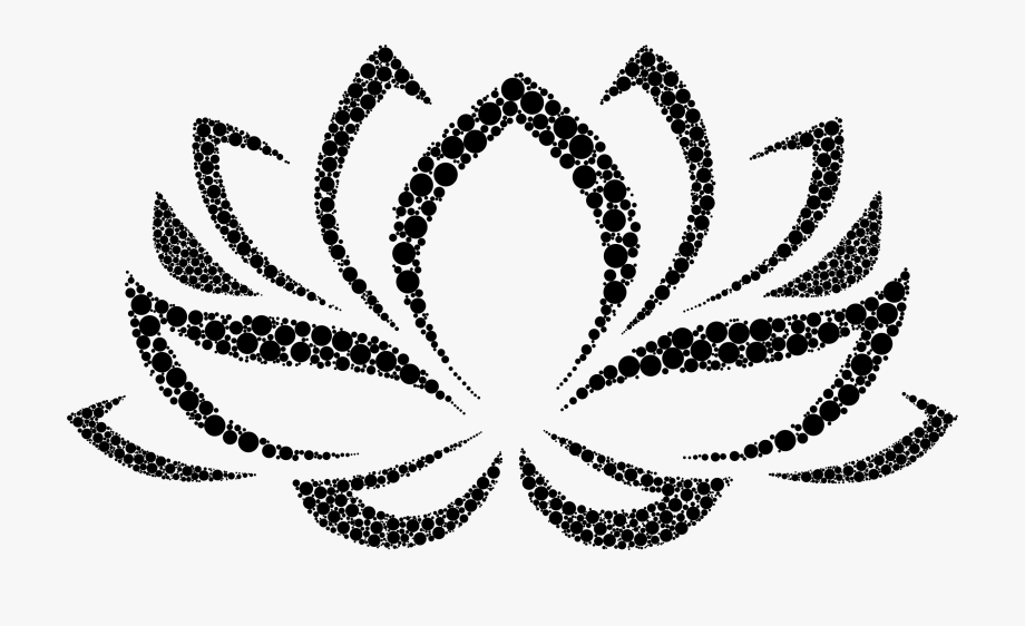 Lotus Flower Clipart Black And White.