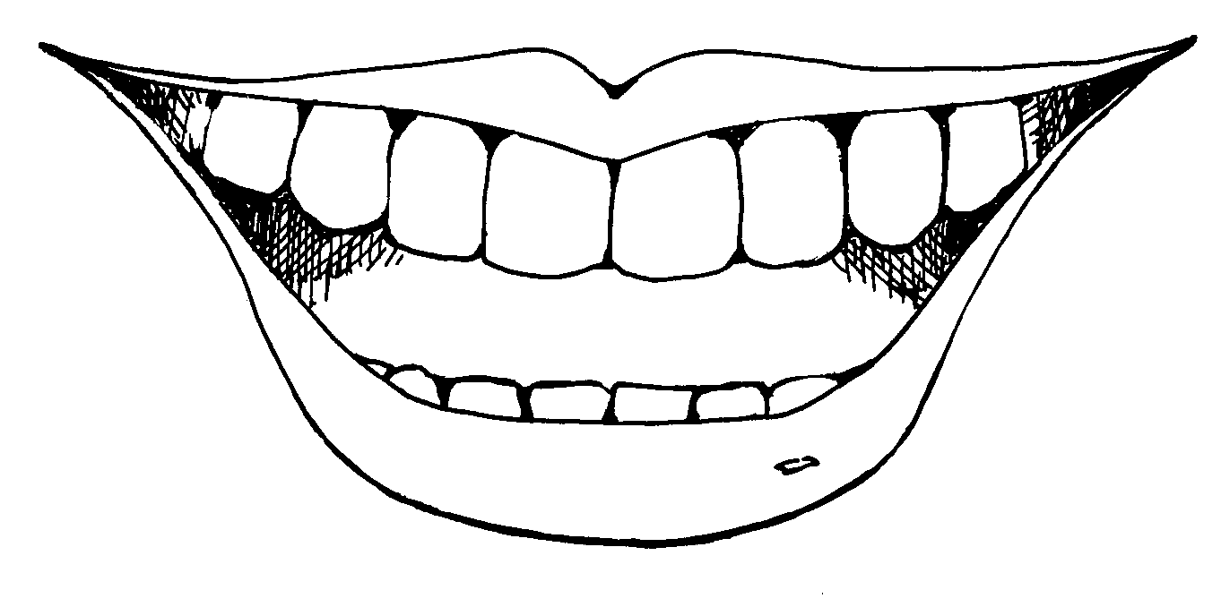 mouth and tongue clipart black and white.