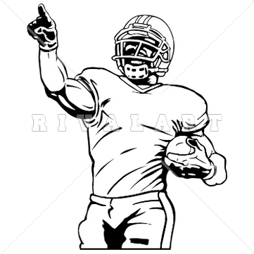 Football Player Black White Clipart #116413.