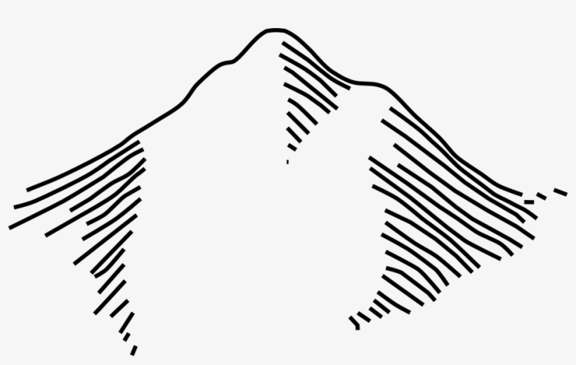 Mountain Underarm Mountain Outline, Map Symbols, Clip.