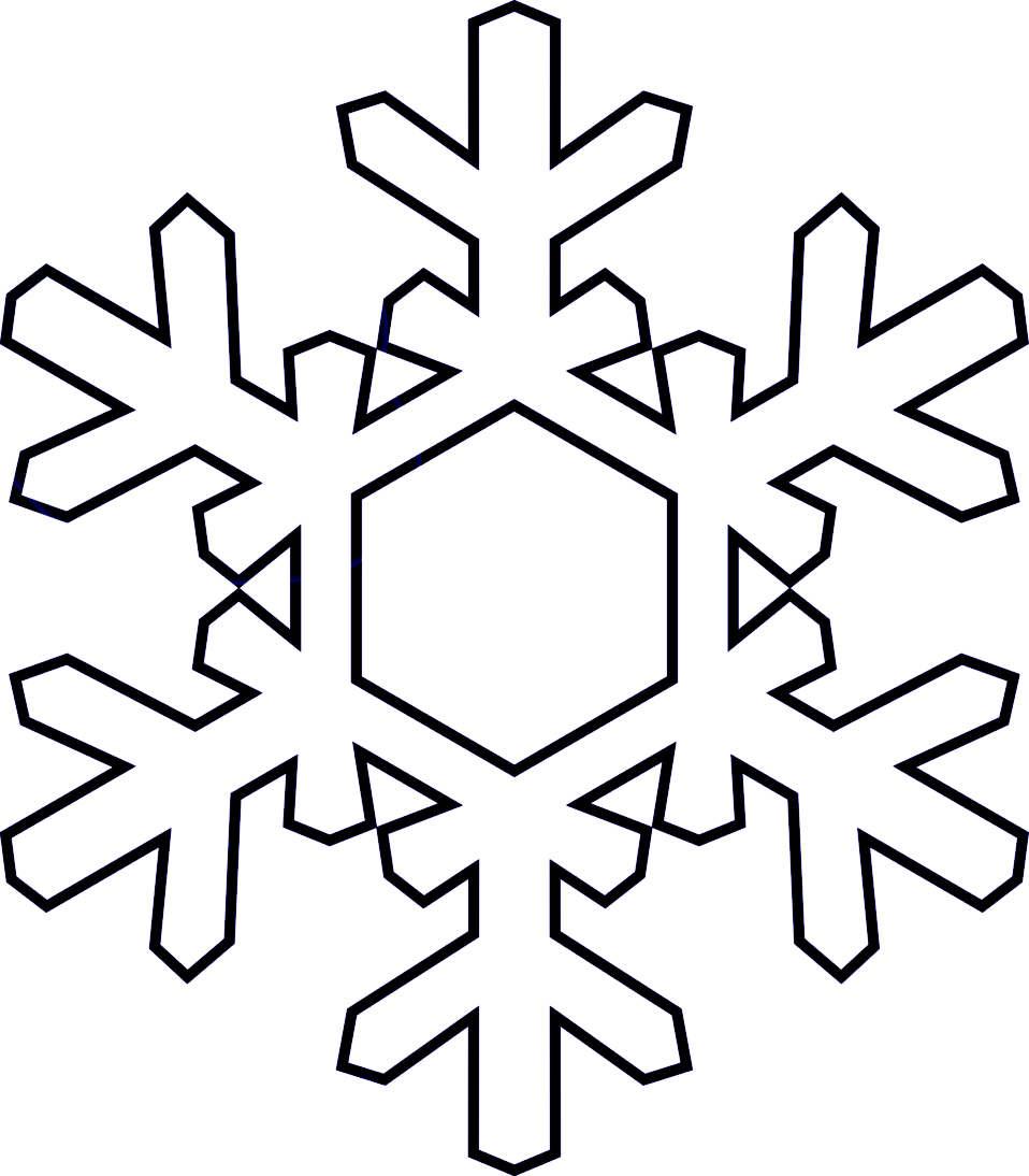 HD Snowflakes Clipart Black And White.