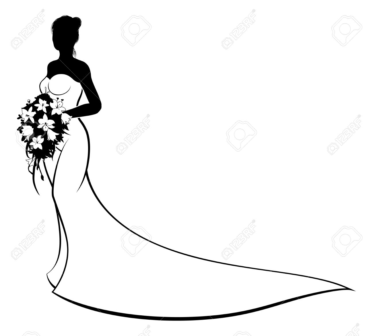 Bride Silhouette Clipart.