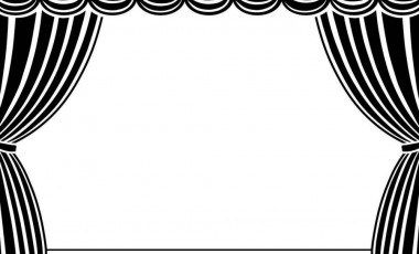 Curtains Clipart Black And White.