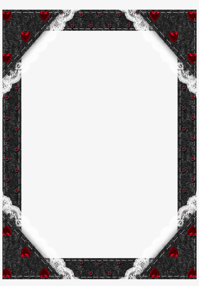 Black Transparent Frame With Red Hearts Halloween Frames,.