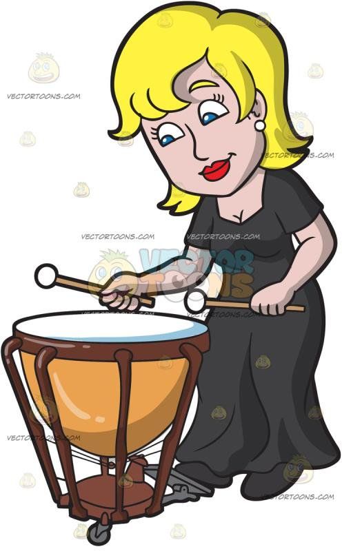 A Woman Playing The Timpani: A woman with blonde hair.