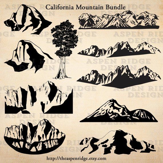 California mountain clipart bundle eastern sierra nevada.