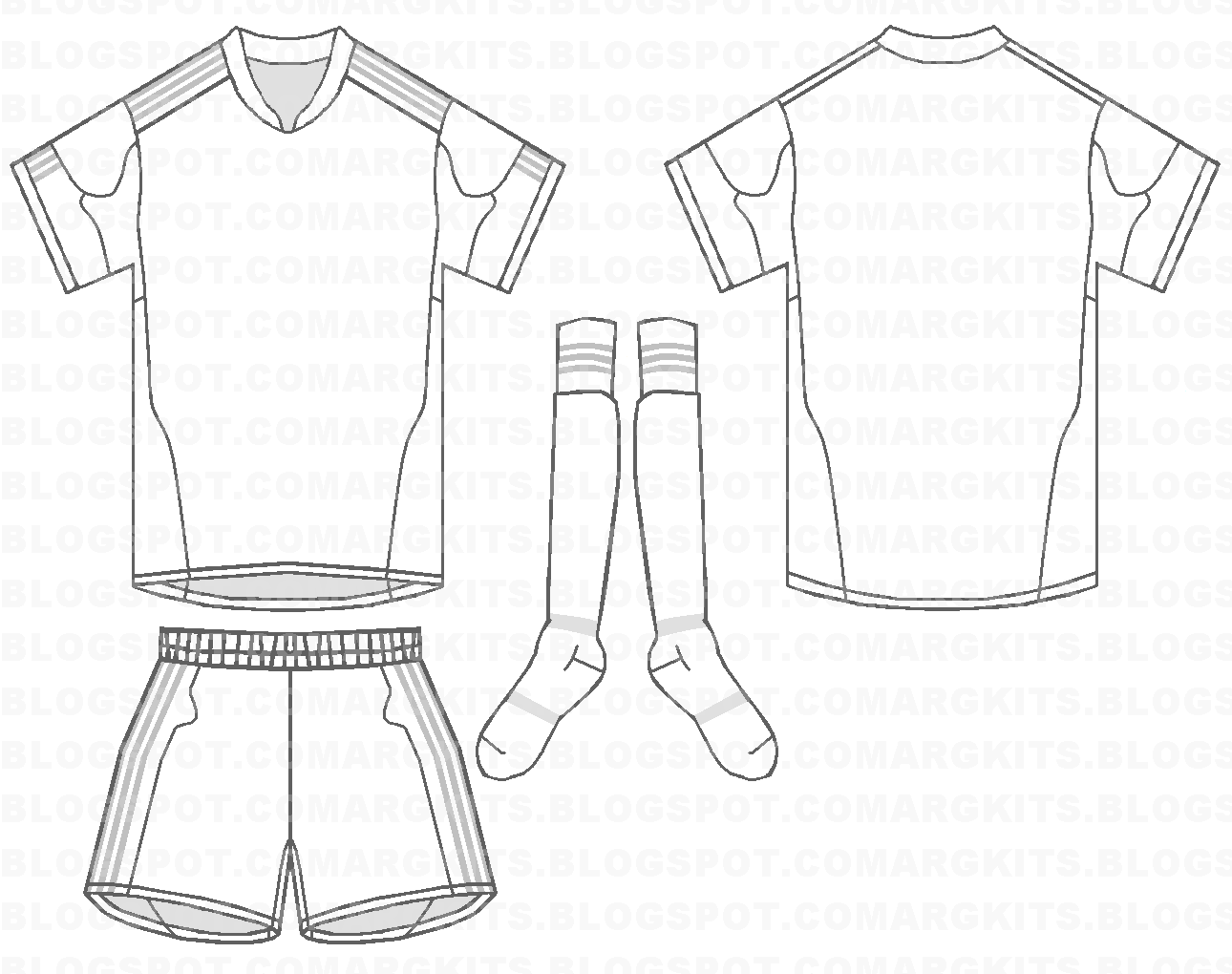 Blank Football Shirts Template.