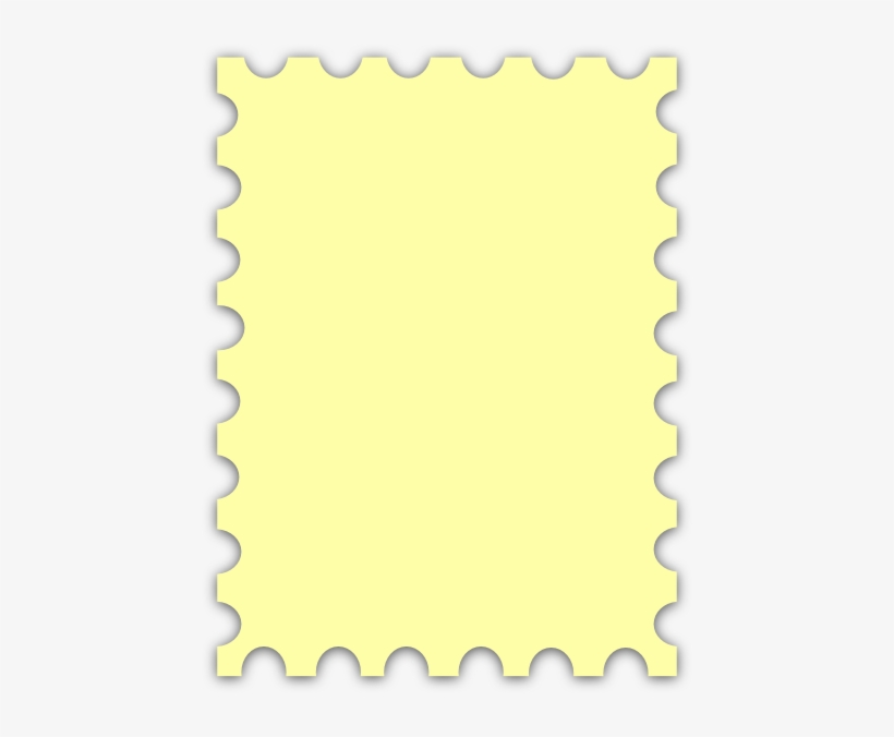 Yellow Blank Postage Stamp Clip Art.