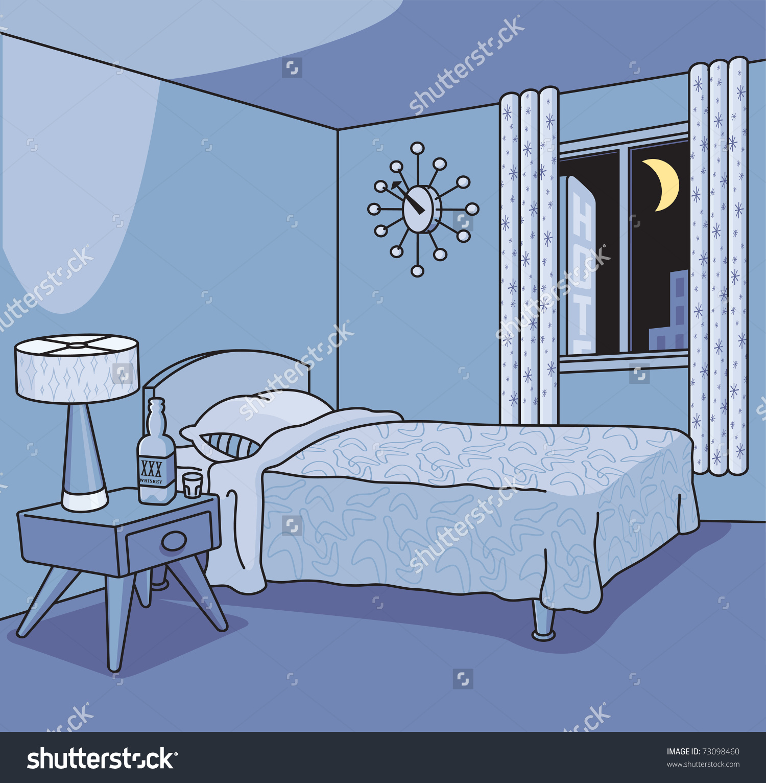 Bed Clip Art Single.