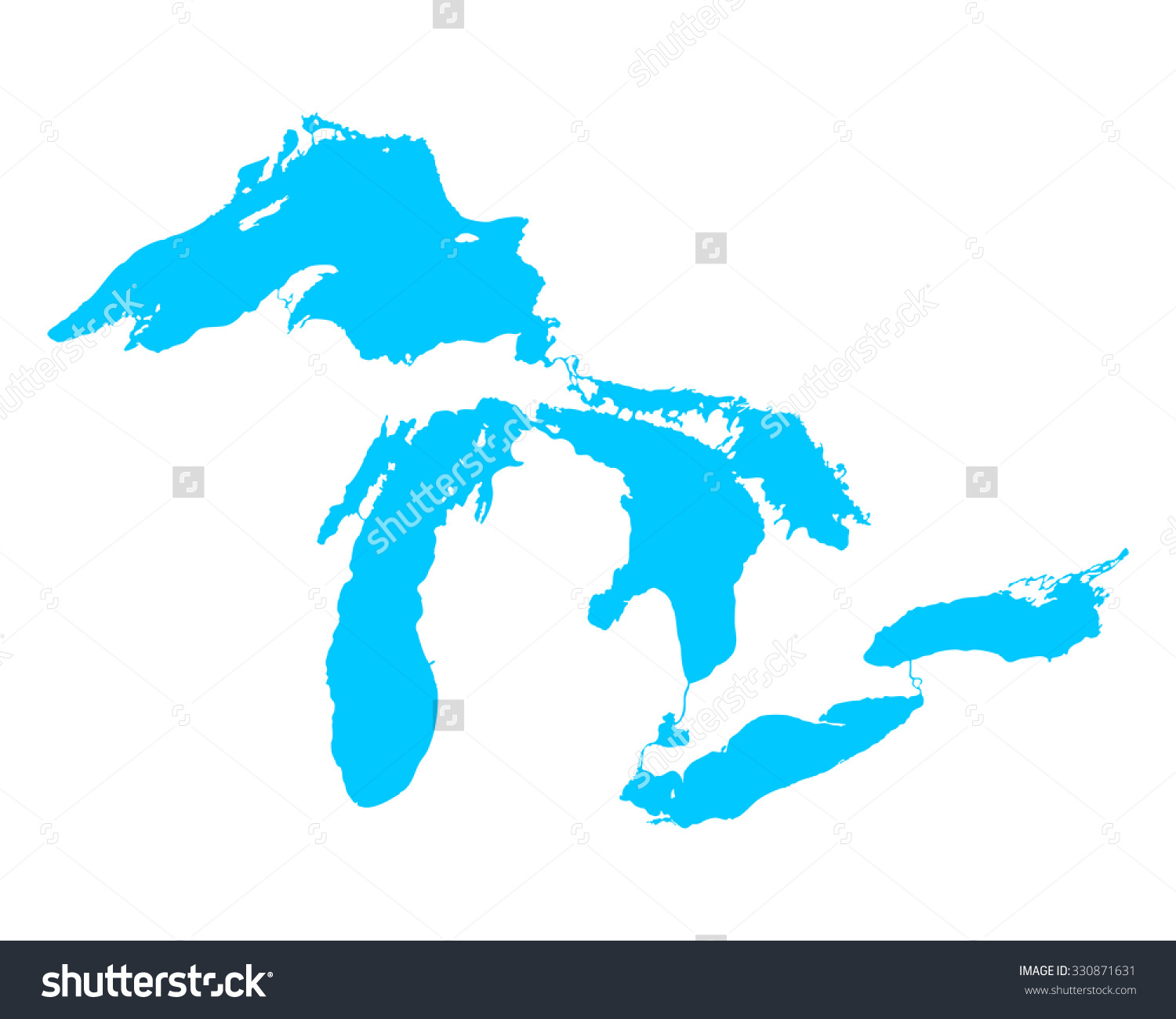 Lake superior map clipart.